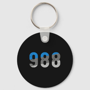 988 Tee Suicide Prevention Hotline Health Awarenes Keychain