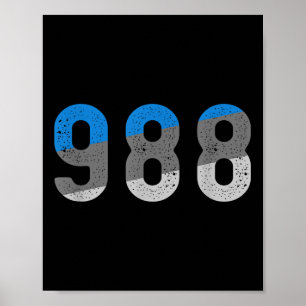 988 Tee Suicide Prevention Hotline Health Awarenes Poster