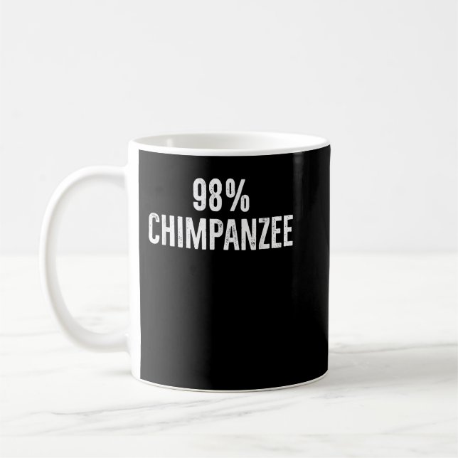 98 Chimpanzee Funny Evolution Science Distressed D Coffee Mug (Left)