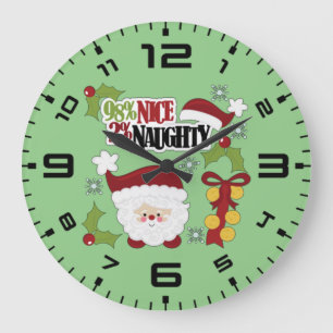 98% Nice 2% Naughty Large Clock