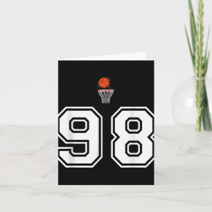 98 Number Basketball Style Vintage White Card