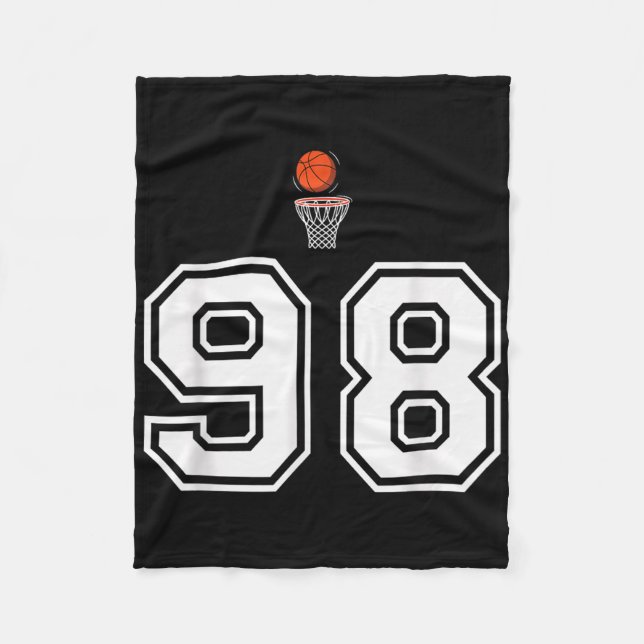 98 Number Basketball Style Vintage White  Fleece Blanket (Front)