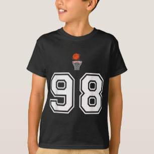 98 Number Basketball Style Vintage White T-Shirt