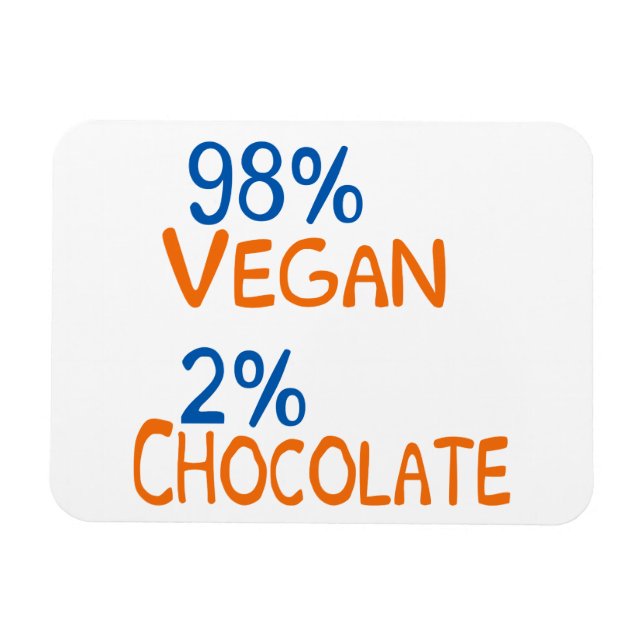 98 Percent Vegan Magnet (Horizontal)