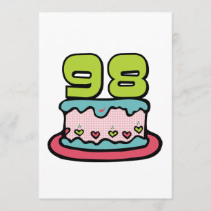 98 Year Old Birthday Cake Card