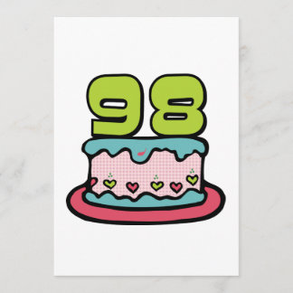 98 Year Old Birthday Cake Card