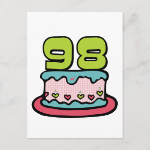 98 Year Old Birthday Cake Postcard