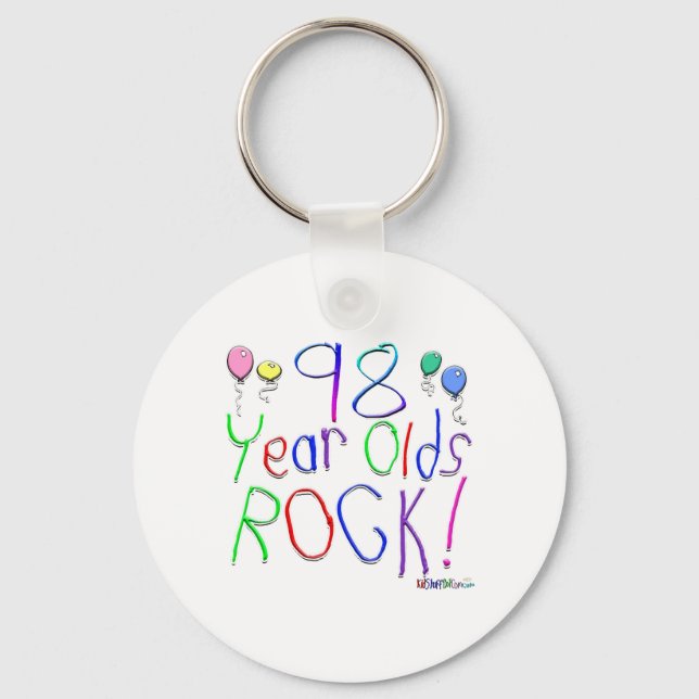 98 Year Olds Rock! Keychain (Front)