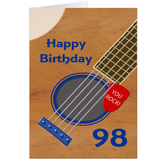 98e anniversaire Guitare Joueur Anniversaire (Devant)