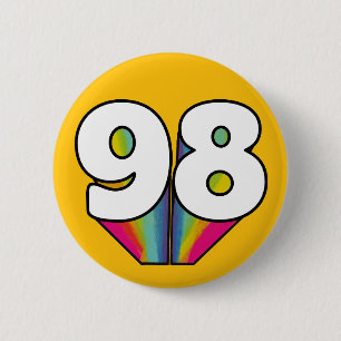 98th birthday 98 years old celebration 2 inch round button