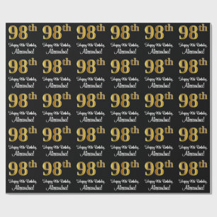 98th Birthday: Elegant Luxurious Faux Gold Look # Wrapping Paper