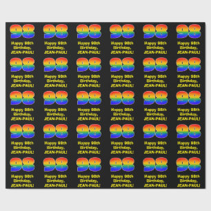 98th Birthday: Fun, Colourful Rainbow Inspired # 9 Wrapping Paper
