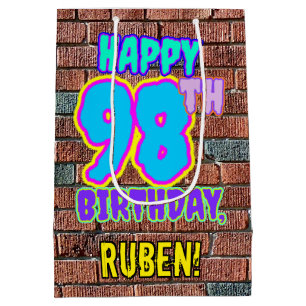98th Birthday: Fun, Urban Graffiti Inspired Look Medium Gift Bag