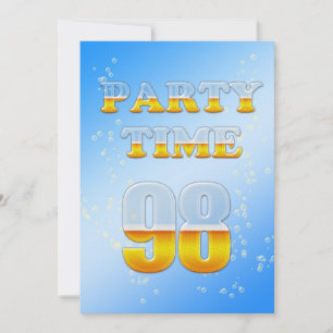 98th birthday party invitation with beer