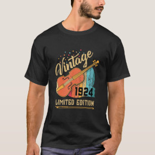 98th Birthday Violin Violinist Retro 1924 Music T-Shirt