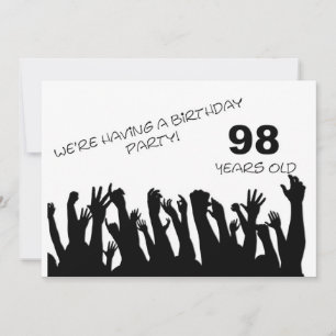 98th party invitation with cheering crowds