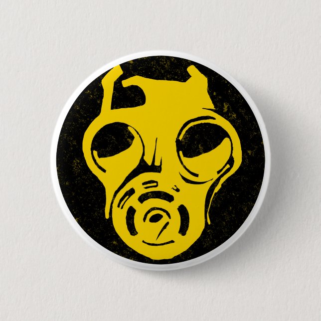 999 Gas Mask Design 2 Inch Round Button (Front)