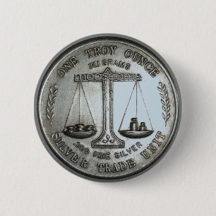 .999 One Troy Ounce Silver Back Scales 2 Inch Round Button