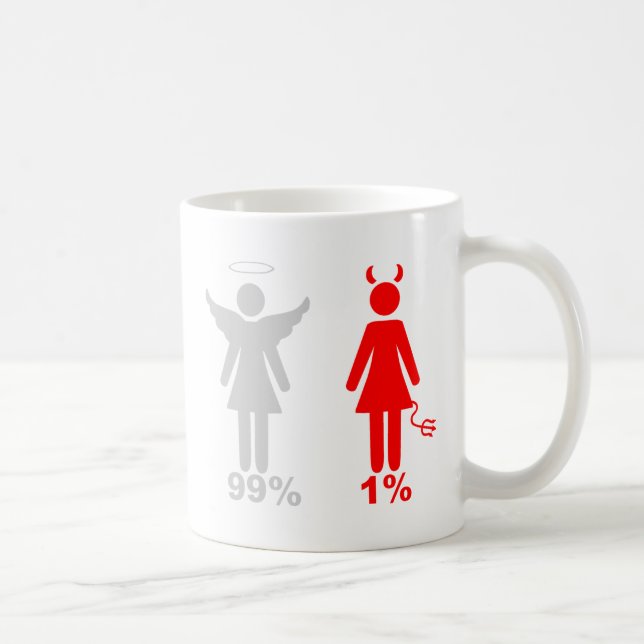 99% Angel 1% Devil Woman Coffee Mug (Right)