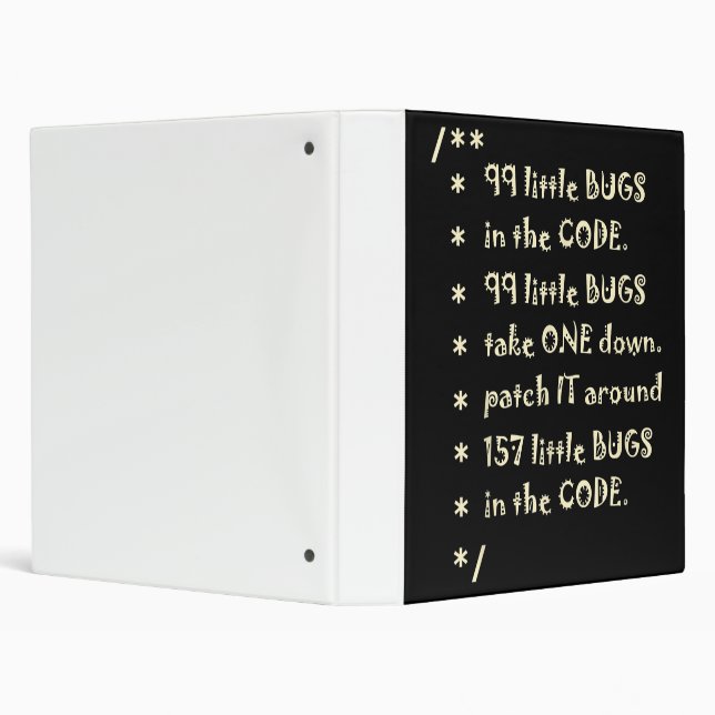 99 Bugs In  Code Software Funny Engineer Tester Binder (Background)