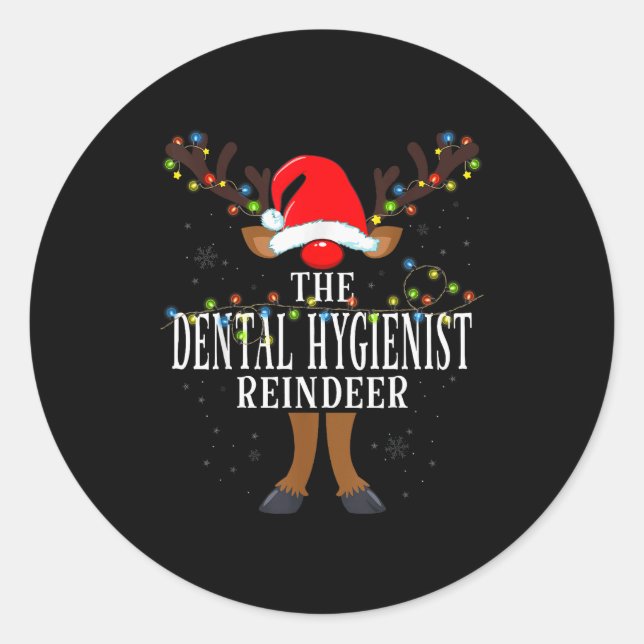 99 Christmas Matching Family Reindeer Uni-adults R Classic Round Sticker (Front)