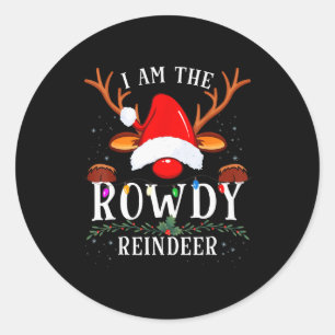 99 Christmas Reindeer Costume Party - I Am The Row Classic Round Sticker
