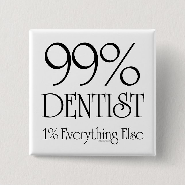 99% Dentist 2 Inch Square Button (Front)