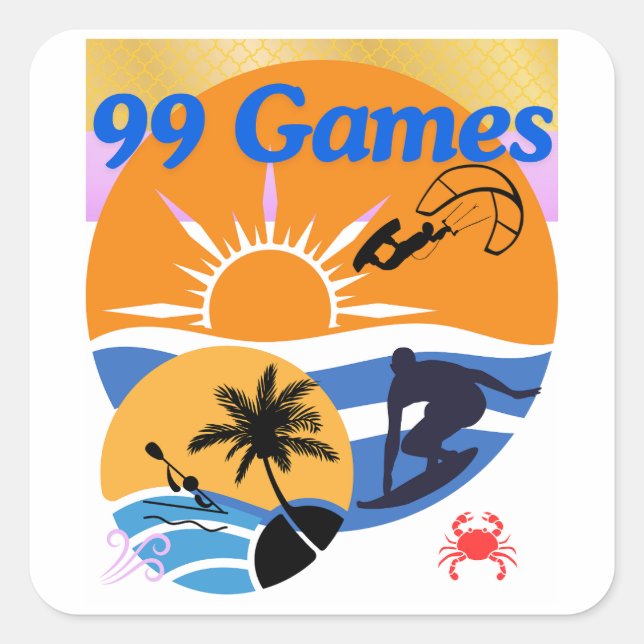 99 Games Of Summer Square Sticker (Front)