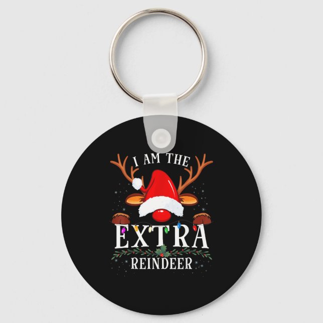 99 I Am The Extra Reindeer Christmas Family Uni-ad Keychain (Front)
