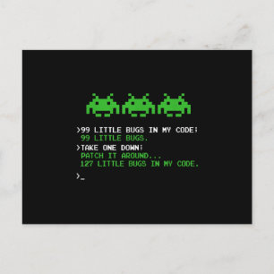 99 Little Bugs In The Code Software Engineer Announcement Postcard