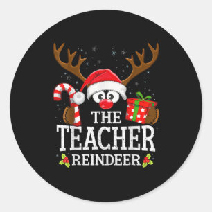 99 Matching Christmas Reindeer Squad Uni-adults Ch Classic Round Sticker
