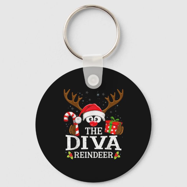 99 Matching Christmas Reindeer Squad Uni-kids Chri Keychain (Front)