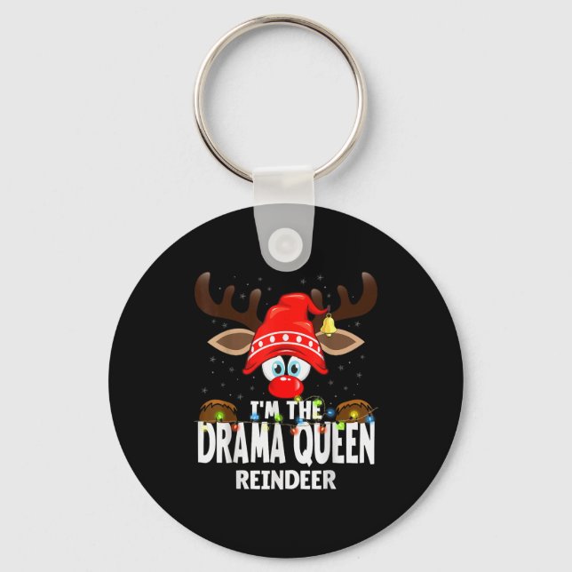 99 Matching Christmas Reindeer - Uni Adult, Black, Keychain (Front)