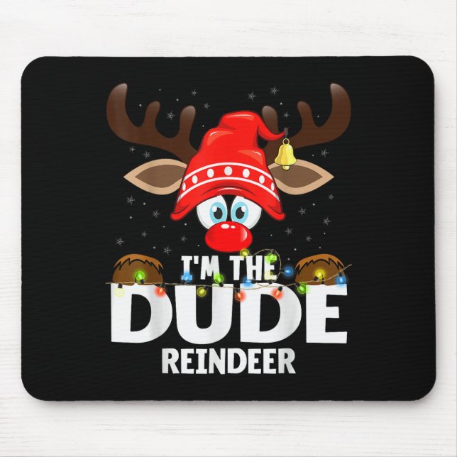 99 Matching Christmas Reindeer - Uni-adults, Black Mouse Pad (Front)