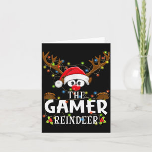 99 Matching Christmas The Gamer Reindeer Pajama  Card