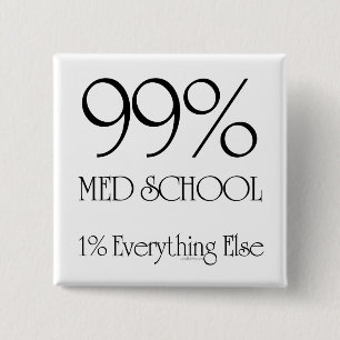99% Med School 2 Inch Square Button