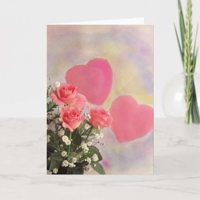 99  Miracle  Hearts and Flowers. Holiday Card (Front)