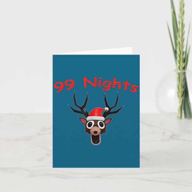 99 Nights Christmas Deer Gamer Fan Merch  Card (Front)