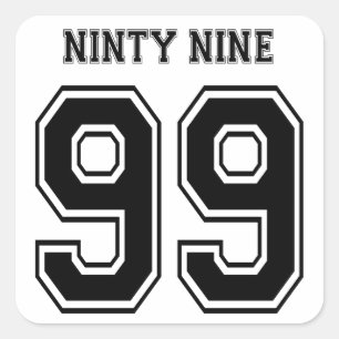 99 ninety nine varsity num square sticker