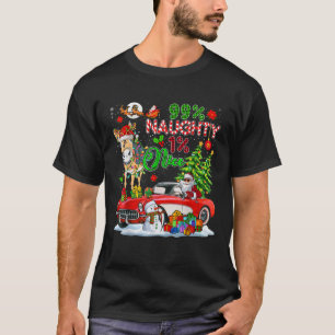 99 Percent Naughty 1 Nice Reindeer Donkey With San T-Shirt