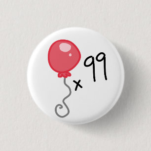 99 red balloons 1 inch round button