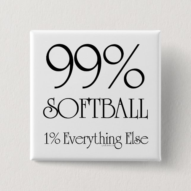 99% Softball 2 Inch Square Button (Front)