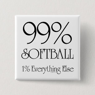 99% Softball 2 Inch Square Button