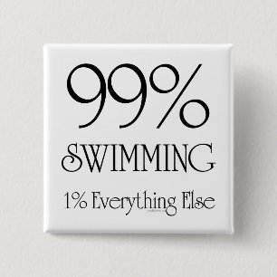 99% Swimming 2 Inch Square Button