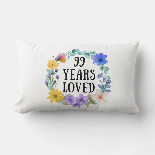 99 Years Loved Grandma Gift 99 Birthday Pillow (Front)