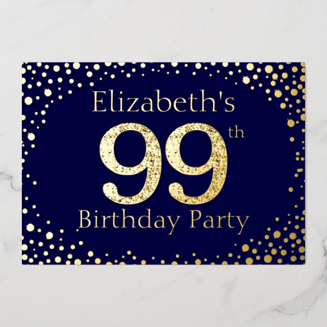 99e anniversaire Foil Invitation (Recto)