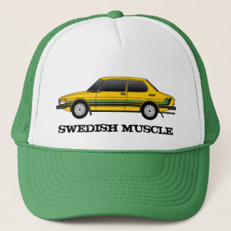 99T_sedan with stripes, SWEDISH MUSCLE Trucker Hat