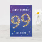 99th Birthday - 99 in Stars - Blue - Age 99 Card
