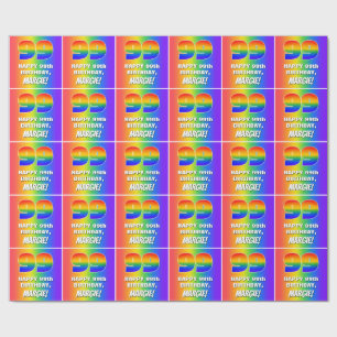 99th Birthday: Colourful, Fun Rainbow Pattern # 99 Wrapping Paper
