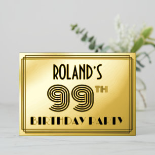 99th Birthday Party — Art Deco Style “99” & Name